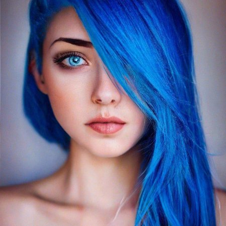 The girl with blue hair