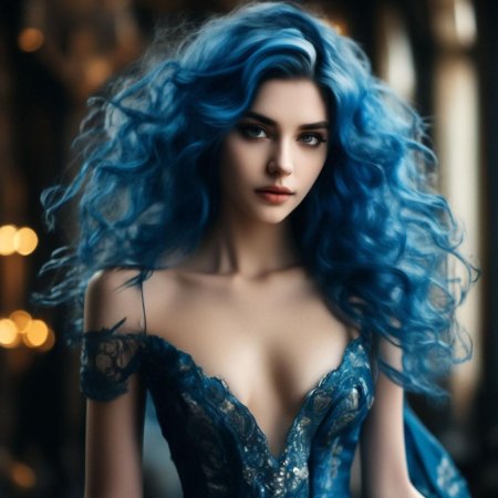 Девушка с голубыми волосами