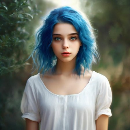 Голубые волосы