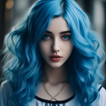 Мальвина с голубыми волосами
