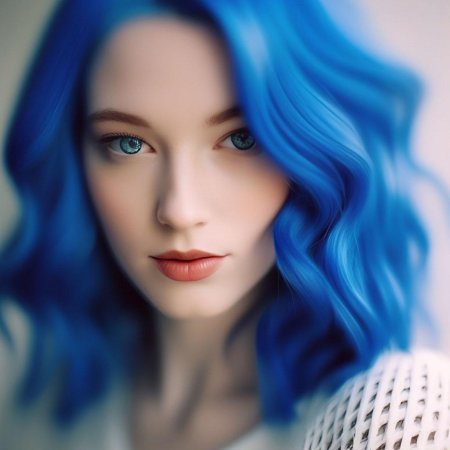 Девушка с голубыми волосами