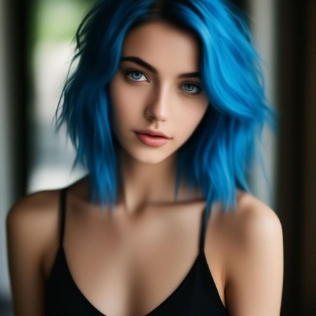 Девушка с голубыми волосами