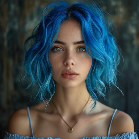 The girl with blue hair