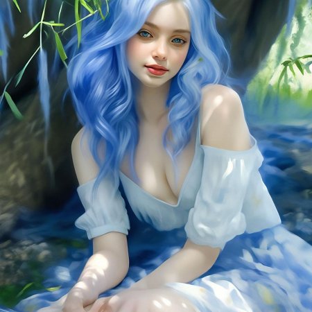 Голубые волосы