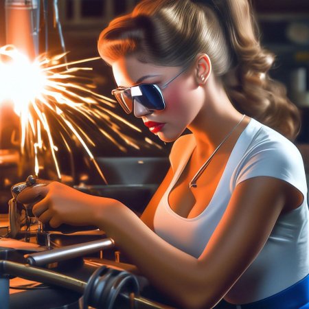 Девушка сварщик