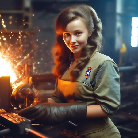 Девушка сварщик