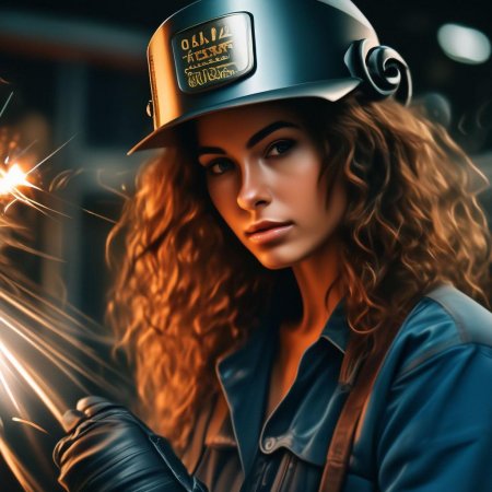Девушка сварщик