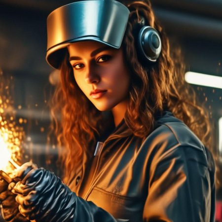 Девушка сварщик