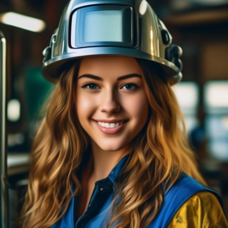 Девушка сварщик