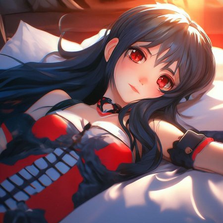 Аниме девушка с красными глазами