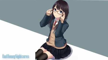 Аниме девочка в очках