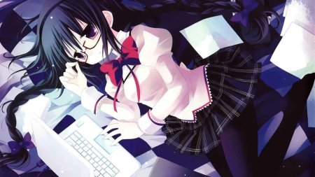 Аниме Хомура Акеми очки