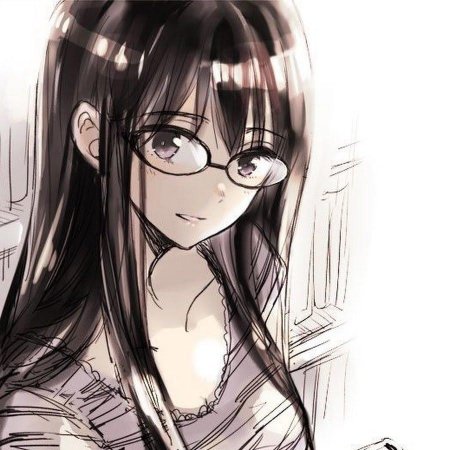 Аниме девушка в очках