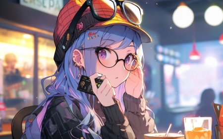 Аниме девушка в очках
