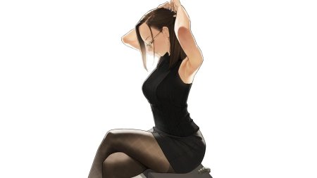 Аниме девушка в платье обтягивающем