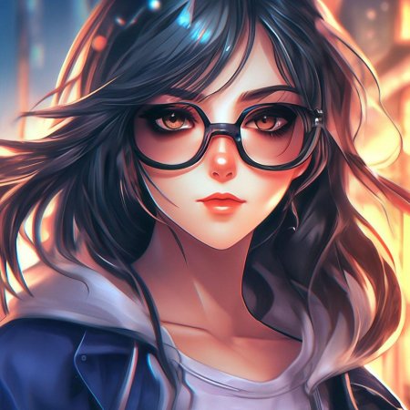 Аниме девочка в очках