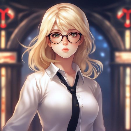 Аниме девочка с очками