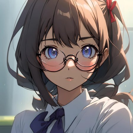 Девочка в очках аниме