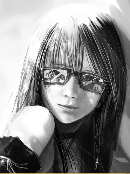 Аниме девушка в очках