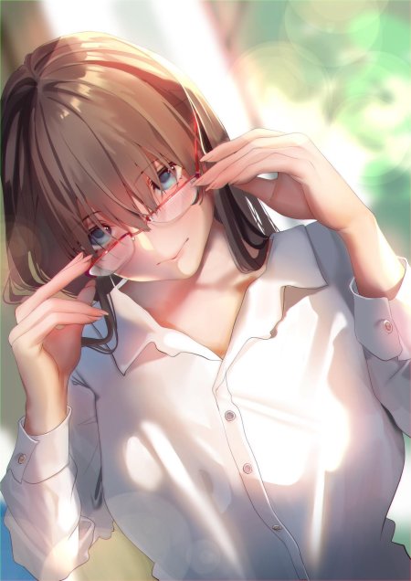 Аниме тянки в очках с каре