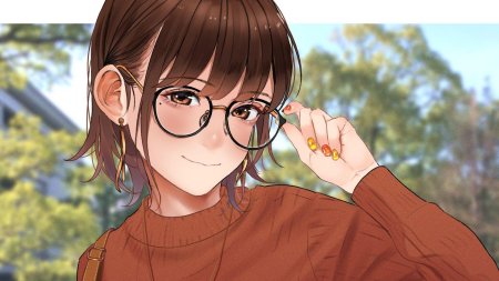 Аниме девочка в очках