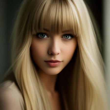 Блондинка с челкой