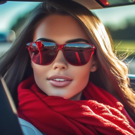 Девушка с красными губами