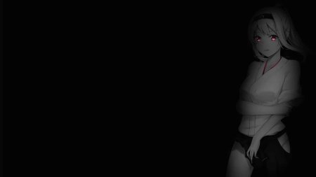 Аниме девочка на черном фоне