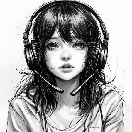 Аниме девушки в наушниках