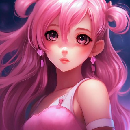 Девочка с розовыми волосами аниме в топе