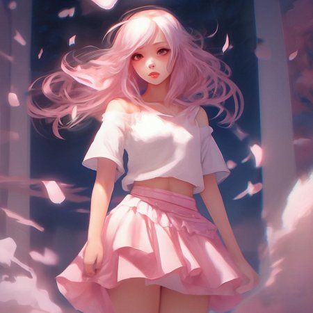 С розовыми волосами