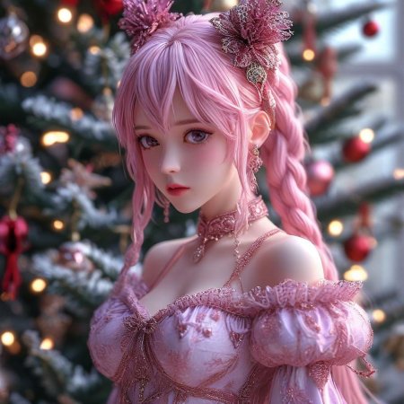 Аниме розовая девочка