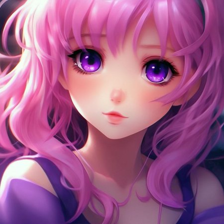 Аниме девушка розовая