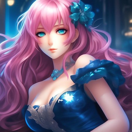 Аниме девушка с розовыми волосами