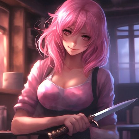 Розовые волосы аниме