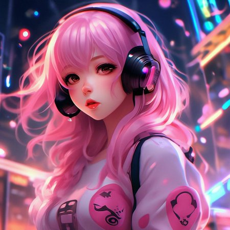 Аниме девушка розовая