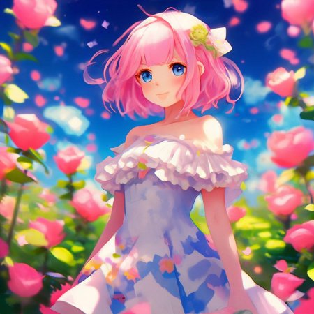 Девочка с розовыми волосами аниме