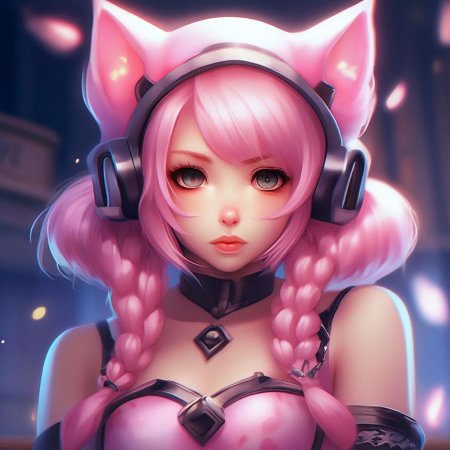 Розоволосая девушка