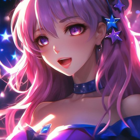 Аниме вампирша с розовыми волосами