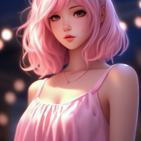 Розовые волосы аниме