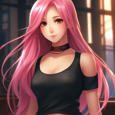 Девушка с розовыми волосами