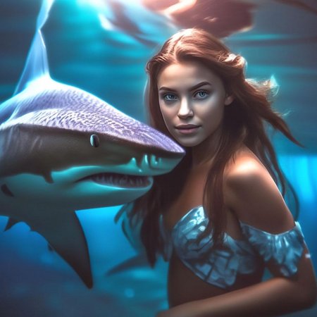 Акула под водой