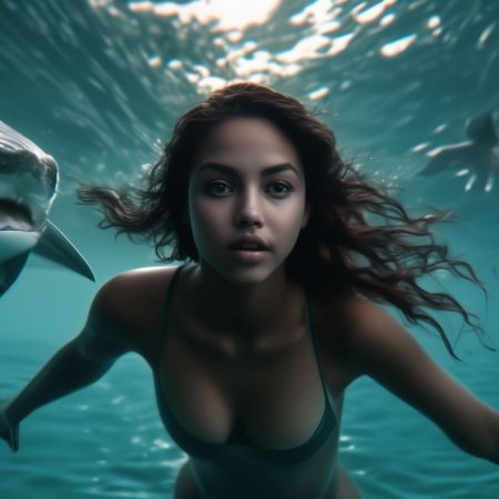 Девушка с акулой