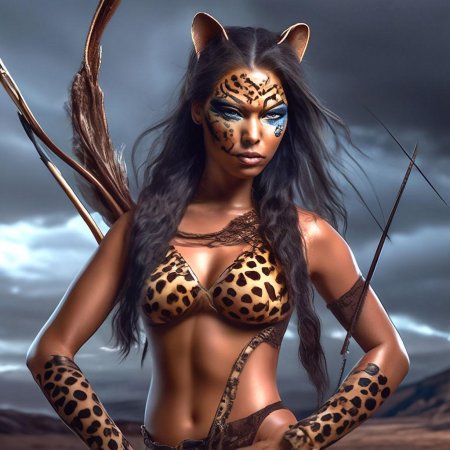 Девушка и леопард