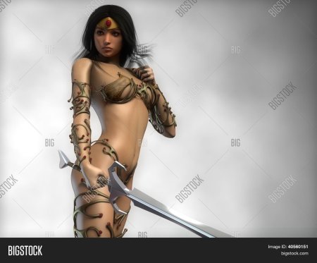 Голая воительница с мечом фото