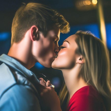 Целует девушку