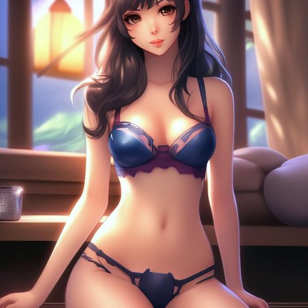 Аниме девушка в белье