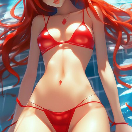 Аниме девушка в красном