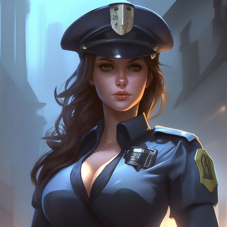 Девушка полицейский арт