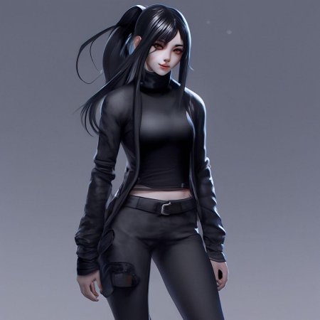 Девушка с длинными черными волосами